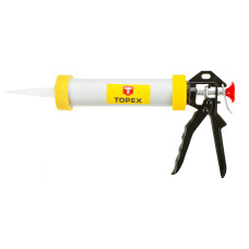 Topex Пістолет для герметика, 300мл, корпус алюмінієво-сталевий, робоча частина 235мм, обертальна ручка (21B330)