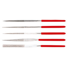 Topex Надфілі по металу, набір 5шт, алмазні, діаметр 4мм, рукоятка прогумована, 140мм (06A000)