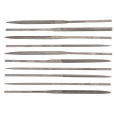 Topex Надфілі по металу, набір 10шт, алмазні, діаметр 3мм, рукоята метал, 140мм (06A020)