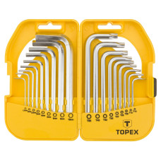 Ключі шестигранні та Torx TOPEX, набір 18шт, CrV, 1.5-10мм, T10-T50 (35D952)