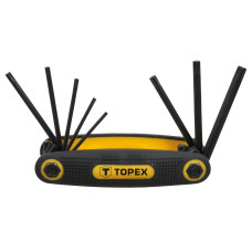 Topex Ключі Torx, набір 8шт, T9-T40, складаються в ручку (35D959)