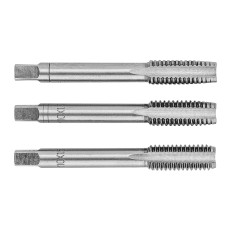 Topex Мітчики, 3шт, М10, крок різьблення 1.5мм, 68мм, вольфрамова сталь, футляр (14A210)