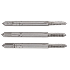 Topex Мітчики, 3шт, М3, крок різьблення 0.5мм, 43мм, вольфрамова сталь, футляр (14A203)