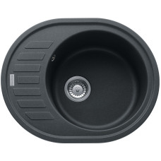 Franke Мийка кухонна Ronda, фраграніт, овал, з крилом, 620х500х200мм, чаша - 1, накладна, ROG 611-62, онікс (1140381072)