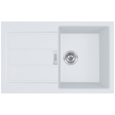 Franke Мийка кухонна Sirius, тектонайт, прямокутник, з крилом, 780х500х200мм, чаша - 1, накладна, 2 S2D 611-78 , білий (1430621332)