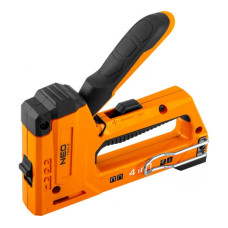 Neo Tools Степлер, алюмінієвий, 4 в 1, 6-14 мм, тип скоб J, G, L, E, регулювання забивання скоб (16-030)