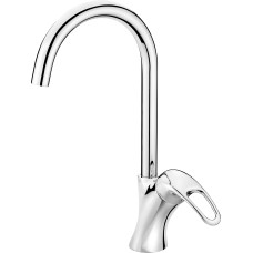 Deante Змішувач для кухні Dalia, довж.виливу - 184мм, поворотний, 1 важіль, хром (BED_062M)