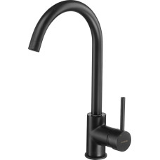 Deante Змішувач для кухні Milin, довж.виливу - 185мм, поворотний, 1 важіль, чорний (BEU_B62M)
