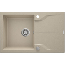 Deante Мийка кухонна Andante, граніт, прямокутник, з крилом, 780х490х194мм, чаша - 1, накладна, пісок (ZQN_7113)