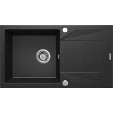 Deante Мийка кухонна Evora, граніт, прямокутник, з крилом, 780х440х193мм, чаша - 1, накладна, графіт (ZQJ_2113)