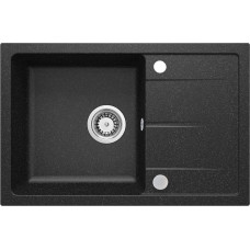 Deante Мийка кухонна Leda, граніт, прямокутник, з крилом, 670х440х164мм, чаша - 1, накладна, графіт (ZRD_2113)