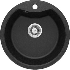 Deante Мийка кухонна Solis, граніт, круг, без крила, 480х480х194мм, чаша - 1, накладна, графіт (ZRS_2803)