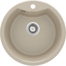 Deante Мийка кухонна Solis, граніт, круг, без крила, 480х480х194мм, чаша - 1, накладна, пісок (ZRS_7803)