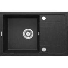Deante Мийка кухонна Corio, граніт, прямокутник, з крилом, 670х440х175мм, чаша - 1, накладна, графіт (ZRC_2113)