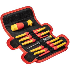 Neo Tools Викрутка, бітотримач 1/4", 10 змінних вставок для робіт під напругою 1000 В, з тестером, SL, PH (01-308)