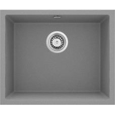 Мийка кухонна Deante Corda, граніт, квадрат, без крила, 550х460х204мм, чаша - 1, врізна, металічний сірий (ZQA_S10C)