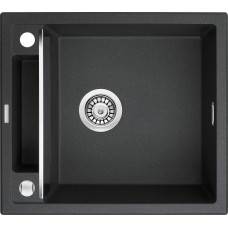 Мийка кухонна Deante Magnetic, граніт, квадрат, без крила, 560х500х219мм, чаша - 1, накладна, металічний графіт (ZRM_G103)