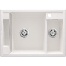 Мийка кухонна Deante Magnetic, граніт, прямокутник, без крила, 690х500х219мм, чаша - 1.5, накладна, алебастр (ZRM_A503)