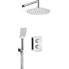 Deante Душевий набір Box з термостатичним змішувачем, верхній душ круг., лійка, кріпл. - прихованого монтажу, хром (BXYZ0EBT)