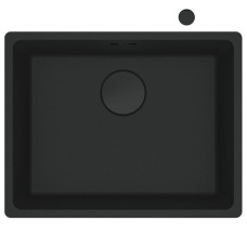 Franke Мийка кухонна Maris, фраграніт, прямокутник, без крила, 553х433х200мм, чаша - 1, MRG 110-52, чорний матовий (+вентиль) (1250699228)