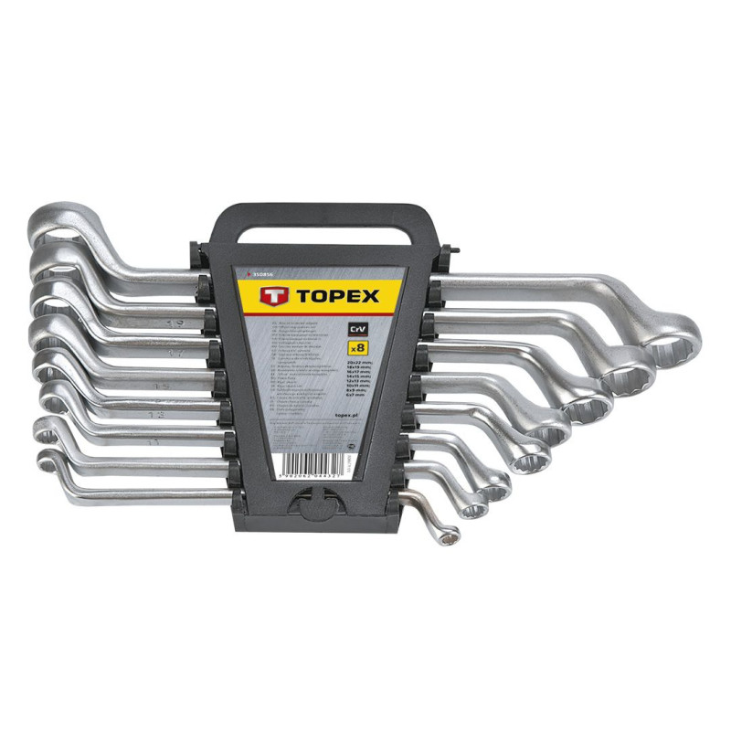 Topex Набiр ключiв накидних вигнутих, 6-22 мм, 8 шт. (35D856)