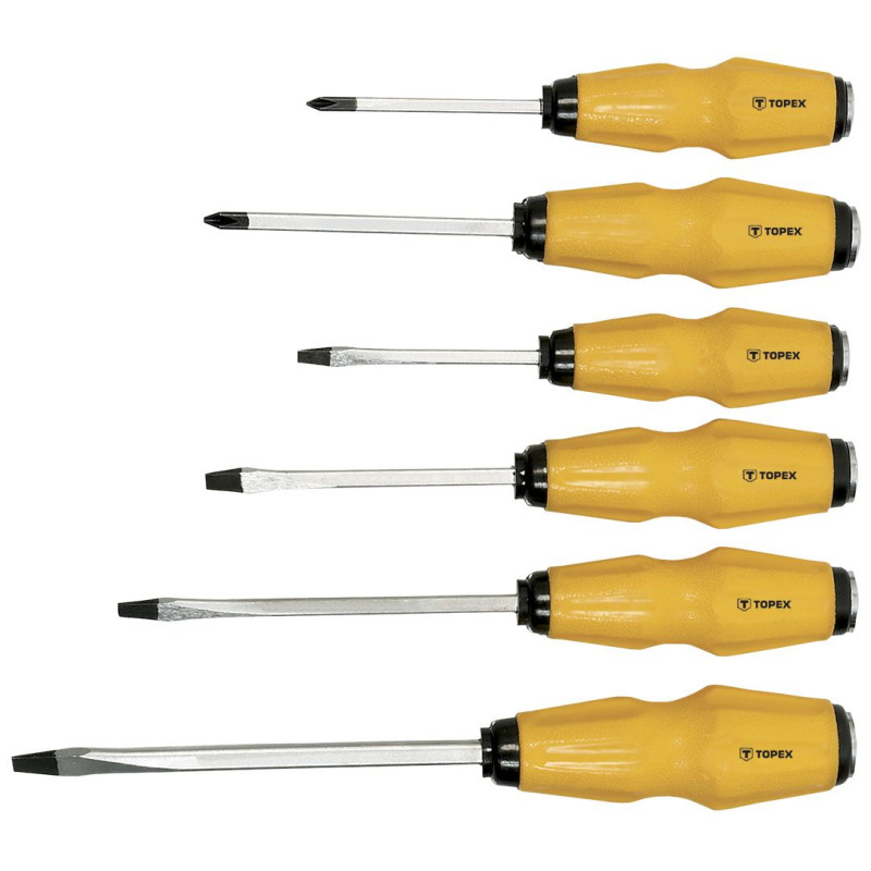 Topex Викрутки, ударні, набір 6 од., SL, PH (39D504)