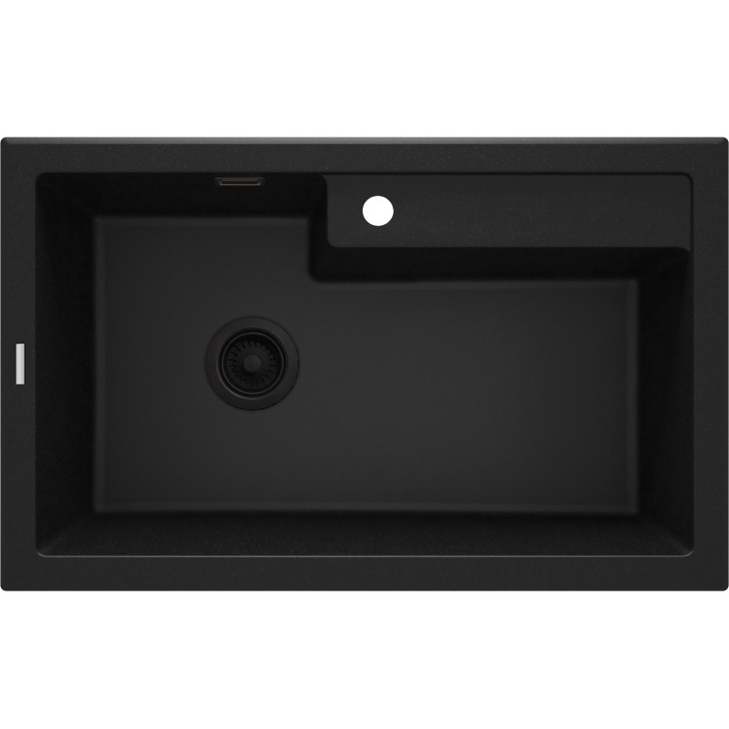 Мийка кухонная Deante Eridan, граніт, прямокутник, без крила, 800х500х214мм, чаша - 1, врізна, графіт металік (ZQE_G10B)