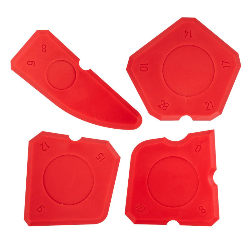 Topex Шпателі, набір 4шт, пластмаса на базі силікону, профільовані краї (16B472)