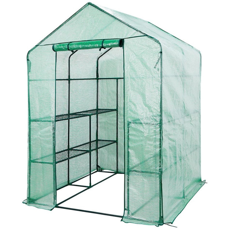 Neo Tools Парник складаний 195х143х143, 4 полиці, ПЕ плівка 135г, зелений (15-911)