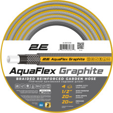2E Шланг садовий AquaFlex Graphite 1/2" 20м 4 шари 20бар -10+50°C (2E-GHC12C20)