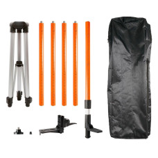 Neo Tools Штатив та віха, 3.7м, 1/4" та 5/8", алюмінієвий, вбудований рівень, шкала з поділками (75-115)