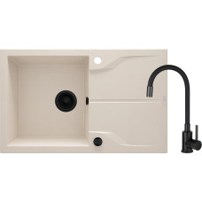 Deante Набір для кухні Andante, гранітна мийка ZQN_5113 + зміш. BOC_X72M, бежевий (ZQNN5113)