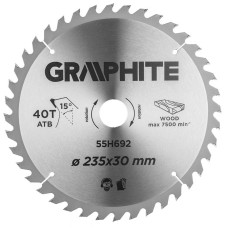 Диск пильний Graphite по дереву, 235х30мм, 40 зубів (55H692)