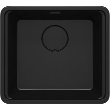 Мийка кухонна Deante Momi, граніт, квадрат, без крила, 500х440х230мм, чаша - 1, універсальна, чорний матовий + кухонна дошка (ZKM_N10A)