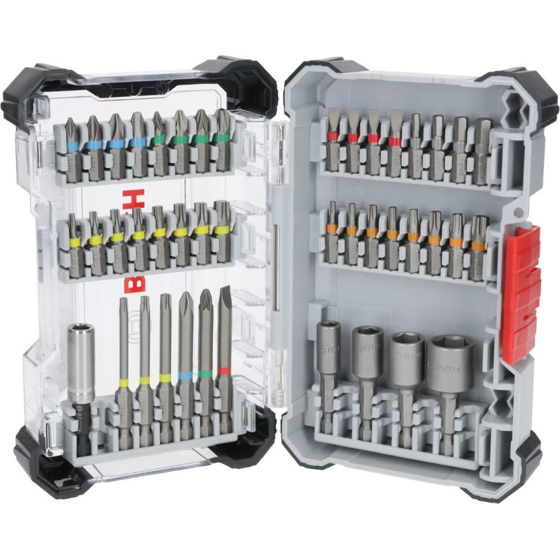 BOSCH Біти Extra Hard Screwdriver Bit Set, набір 46шт, магнітний бітотримач, PH,PZ,T, SL, HEX, кейс (2607017723)