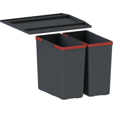 Сортер для сміття Franke Easysort 450-2-0, 2 x 14.5 л, кришка,чорний пластик (1210494182)