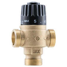 Трьохходовий термостатичний змішувальний клапан G 1"М, Kv 1,8 регулювання 35-60°С Barberi (P10A25000)