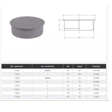 Ostendorf Заглушка d=32 мм Сірий (170620-05)