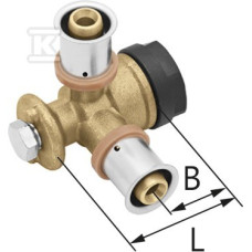 KAN-therm Трійник редукційний press 16х1/2  з короткою пластиковою заглушкою  (1009285017)