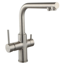 Змішувач для кухні Imprese Daicy, одноважільний із підключенням питної води, сатин (55009S-F)