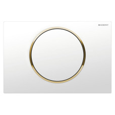 SIGMA10 ROUND змивна клавіша, для змивання/ зупинки змивання, білий/ позолота, GEBERIT (115.758.KK.5)