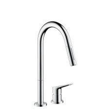 Axor Citterio M Змішувач для кухні, одноважiльний, з висувним виливом, на два отвори, AXOR (34822000)