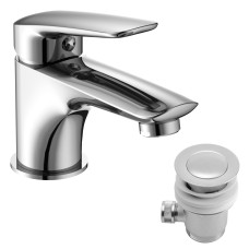 Змішувач для умивальника Imprese Praha New, з донним клапаном, хром, 35 мм (05030PP)