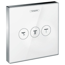 ShowerSelect Модуль з трьома затворними клапанами, скляний, білий/хром, HANSGROHE (15736400)