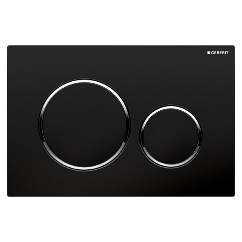 Geberit 115.882.KM.1Sigma20 Клавіша змиву, панель та клавіши чорний глянець, декоративна окантовка клавіш хром глянець