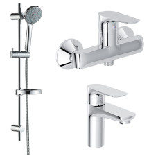 KIT 21082 набір змішувачів (3 в 1) змiшувач для умивальника, змiшувач для душа, душовий гарнітур, IMPRESE (kit21082)