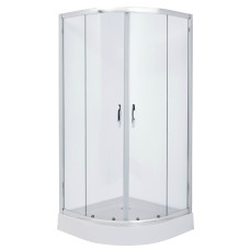 VOLLE FIESTA душова кабина 90*90*200 см на мелком поддоне, профиль хром, стекло прозрачное, (10-22-157)