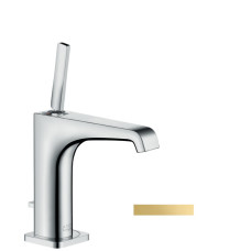 Axor Citterio E Змішувач для раковини, одноважiльний 125 мм зі злив. гарнітуром, кол. поліроване золото, AXOR (36100990)