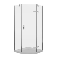 STEFANI кабіна п`ятикутна 100*100*194см на мілкому піддоні 4см, профіль хром, скло прозоре 8мм, EGER (599-535-100)
