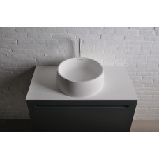 Умивальник 42*15см накладний кам`яний круглий Solid surface, VOLLE (13-40-468)
